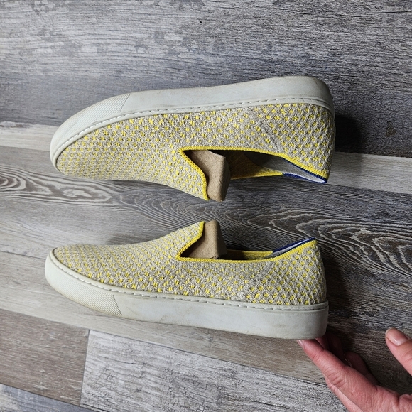 Rothy's The Original Slip On Sneaker Womens's 8 Lemon Yellow Honeycomb - Picture 8 of 9